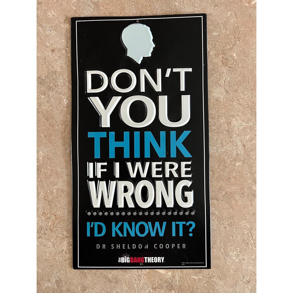 The Big Bang Theory Dr Sheldon Cooper Metal Sign